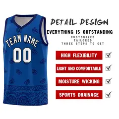 Royal Navy Cashew Pattern Basketball Jersey 37