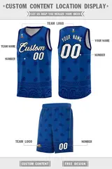 Royal Navy Cashew Pattern Basketball Jersey 5