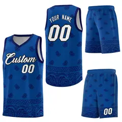 Royal Navy Cashew Pattern Basketball Jersey 6