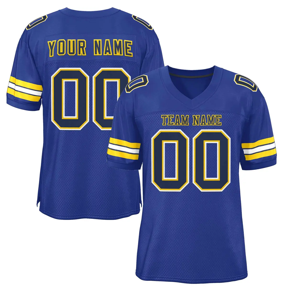 Royal Navy-Gold Classic Style Authentic Football Jersey