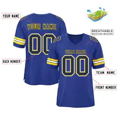 Royal Navy-Gold Classic Style Authentic Football Jersey 2