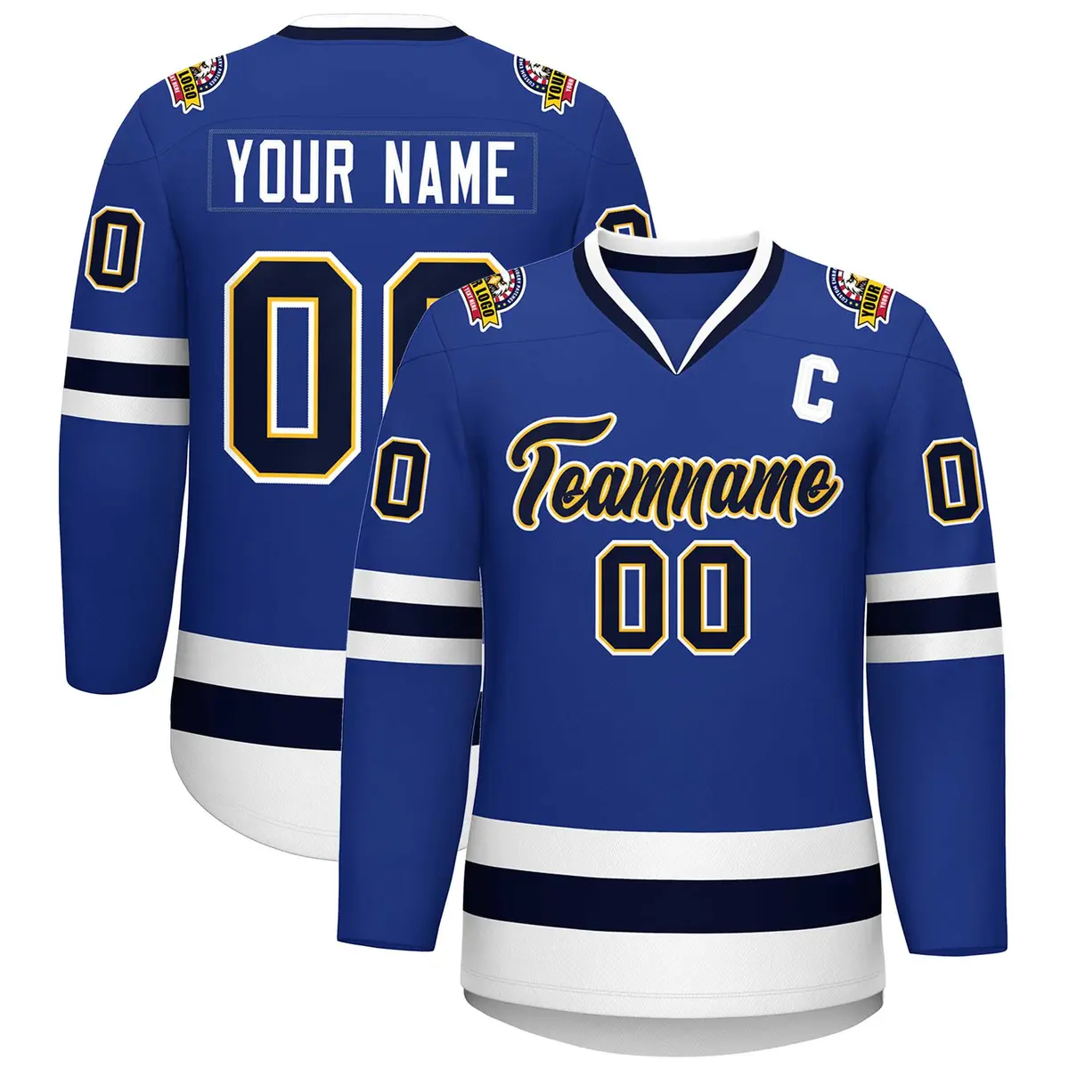 Royal Navy Gold-White Classic Hockey Jersey