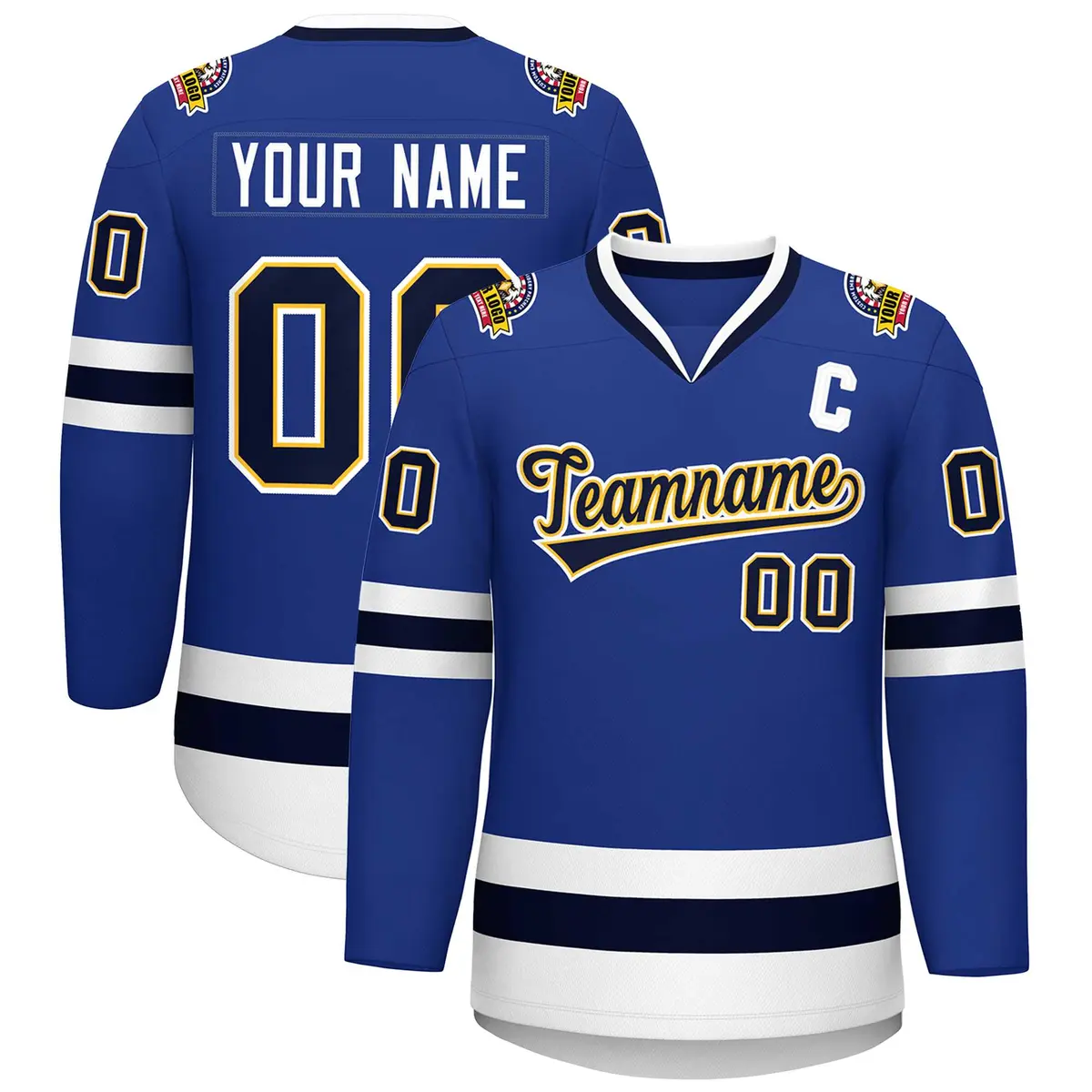 Royal Navy Gold-White Classic Hockey Jersey