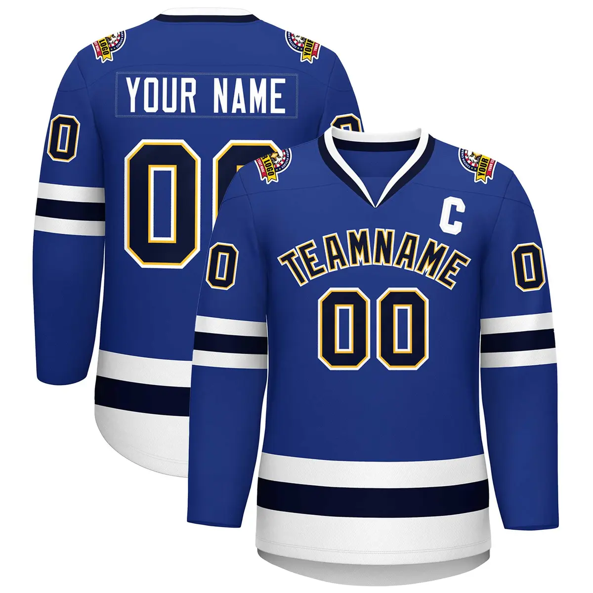Royal Navy Gold-White Classic Hockey Jersey