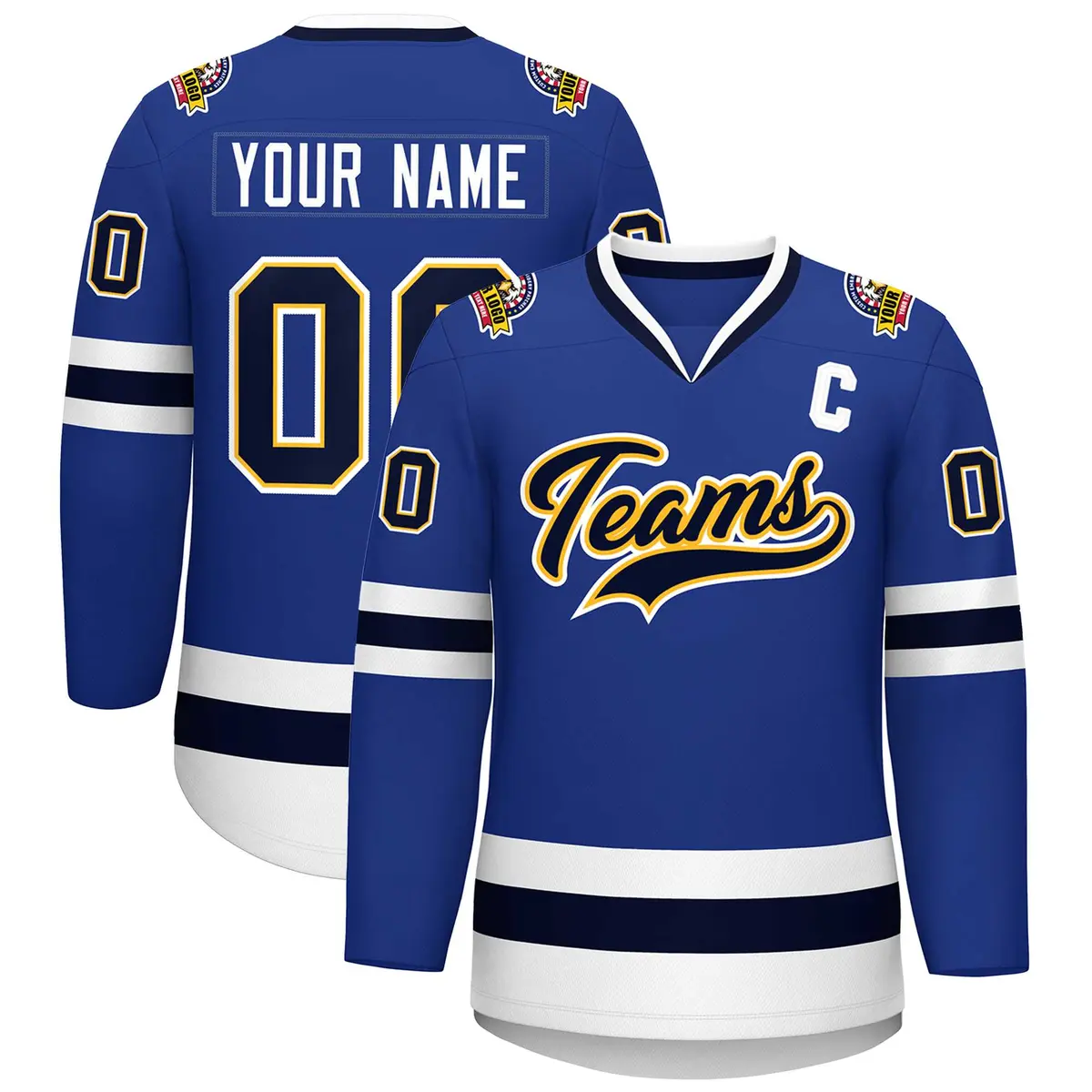 Royal Navy Gold-White Classic Hockey Jersey