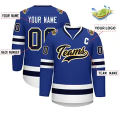 Royal Navy Gold-White Classic Hockey Jersey 2