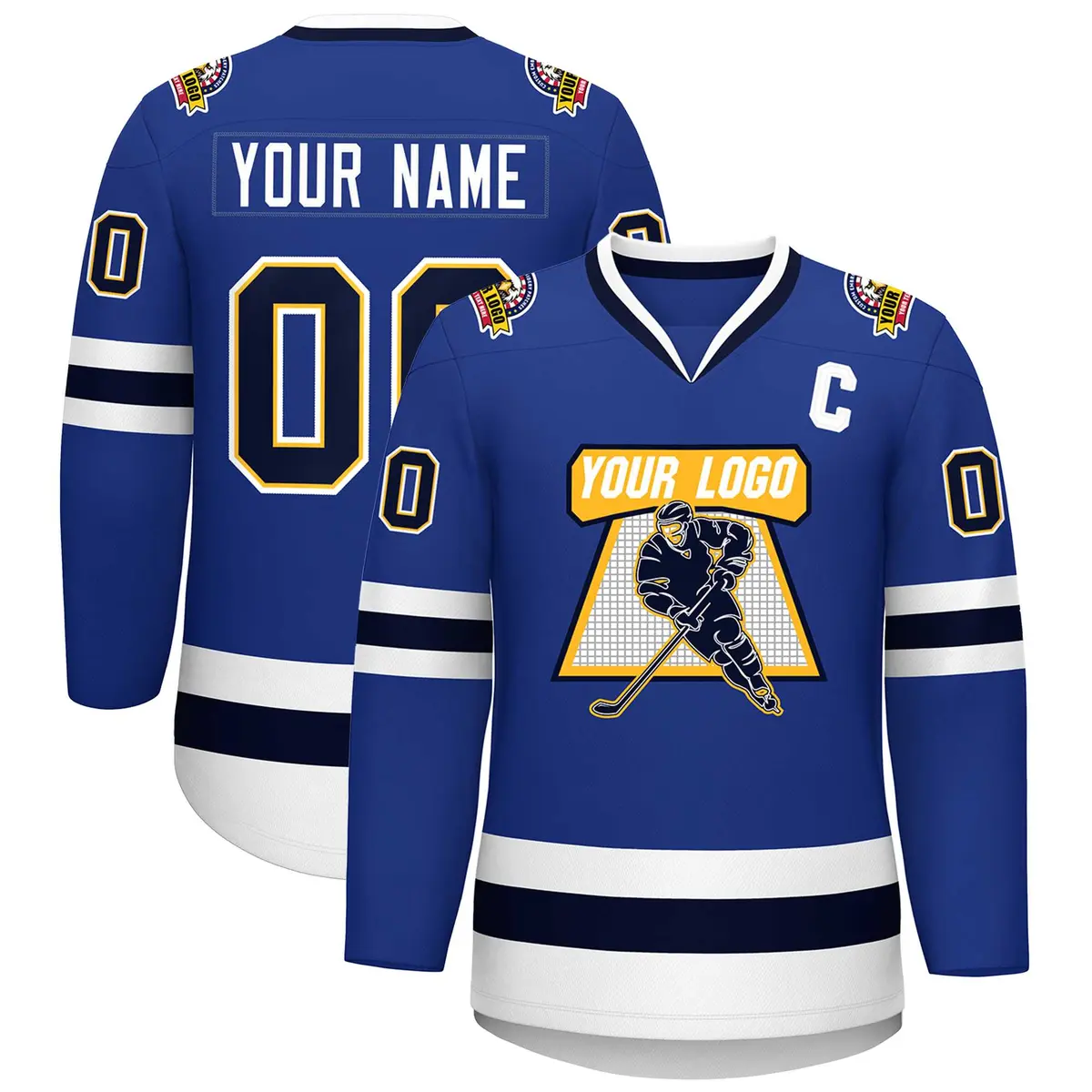 Royal Navy Gold-White Classic Hockey Jersey