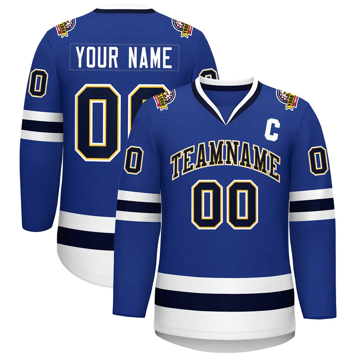 Royal Navy Gold-White Classic Hockey Jersey
