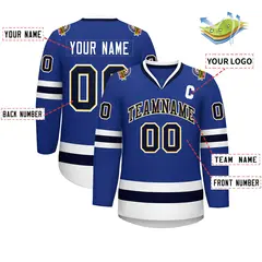 Royal Navy Gold-White Classic Hockey Jersey 2