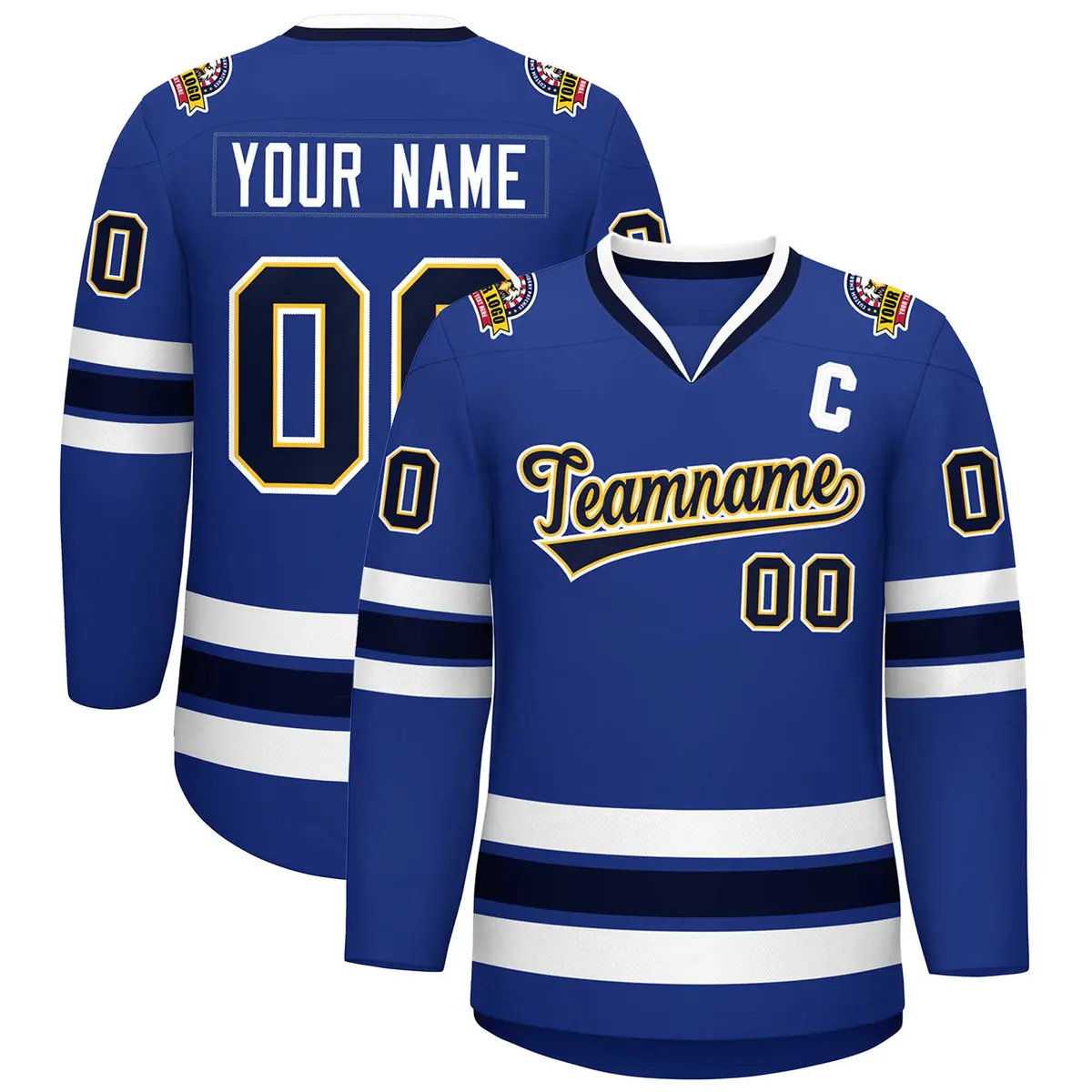 Royal Navy Gold-White Classic Hockey Jersey