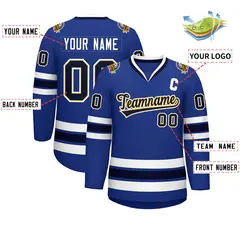 Royal Navy Gold-White Classic Hockey Jersey 2