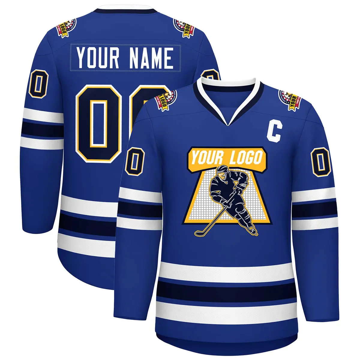 Royal Navy Gold-White Classic Hockey Jersey