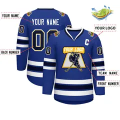 Royal Navy Gold-White Classic Hockey Jersey 2
