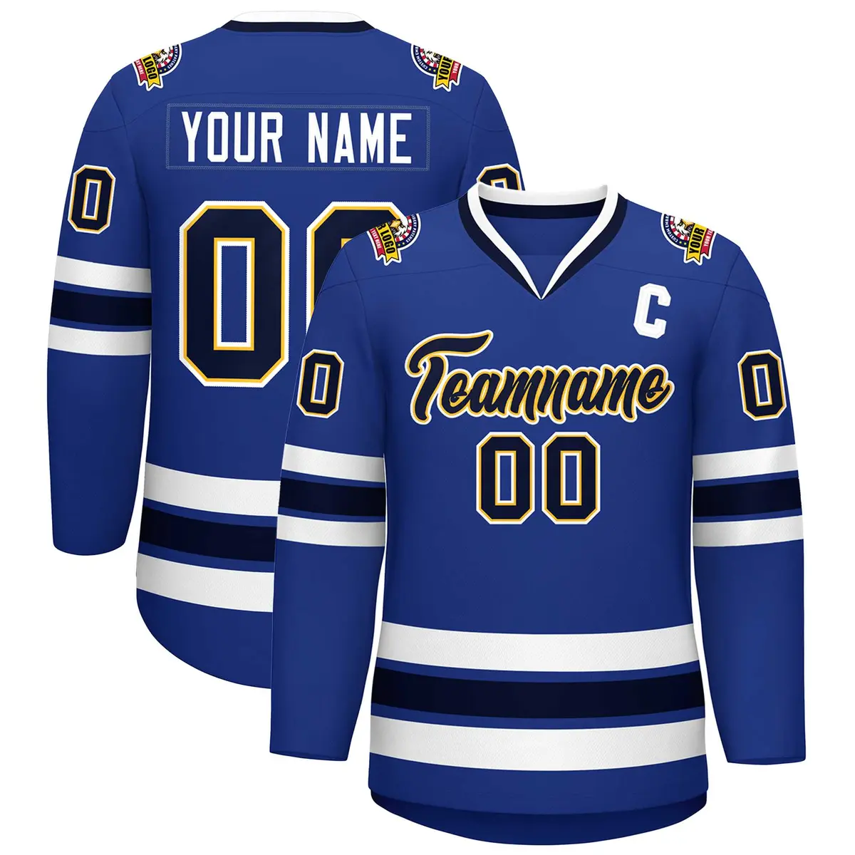 Royal Navy Gold-White Classic Hockey Jersey