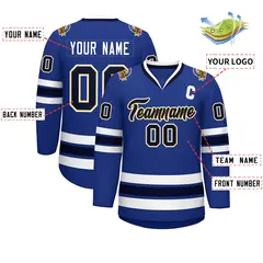 Royal Navy Gold-White Classic Hockey Jersey 2