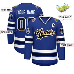 Royal Navy Gold-White Classic Hockey Jersey 2