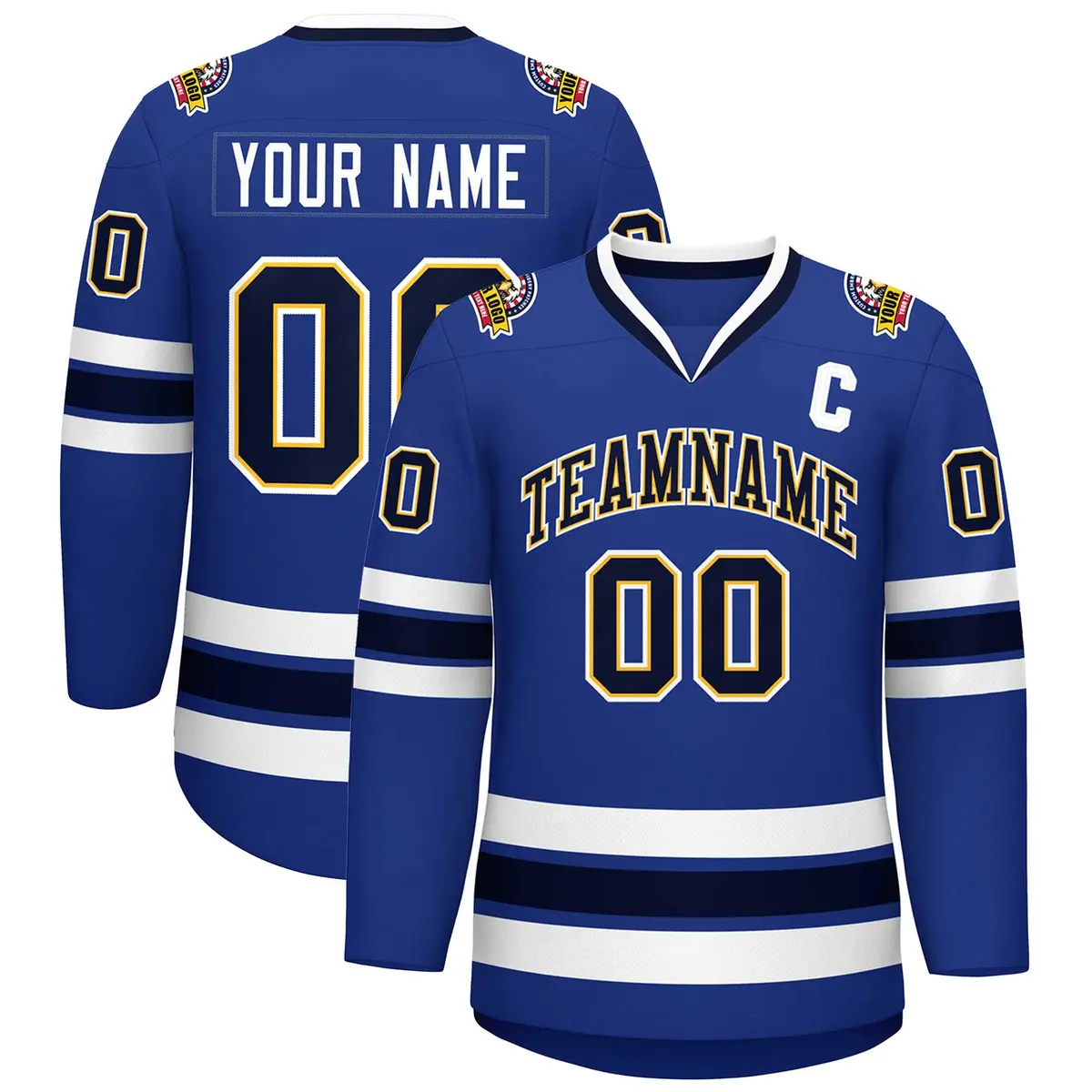 Royal Navy Gold-White Classic Hockey Jersey