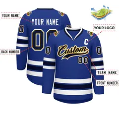 Royal Navy Gold-White Classic Hockey Jersey 2