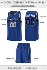 Royal Navy Gray Sleeve Color Block Basketball Jersey 2