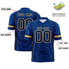 Royal Navy-Khaki Zebra Stripes Authentic Football Jersey 2