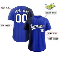 Royal Navy Pinstripe Gradient Baseball Jersey 2