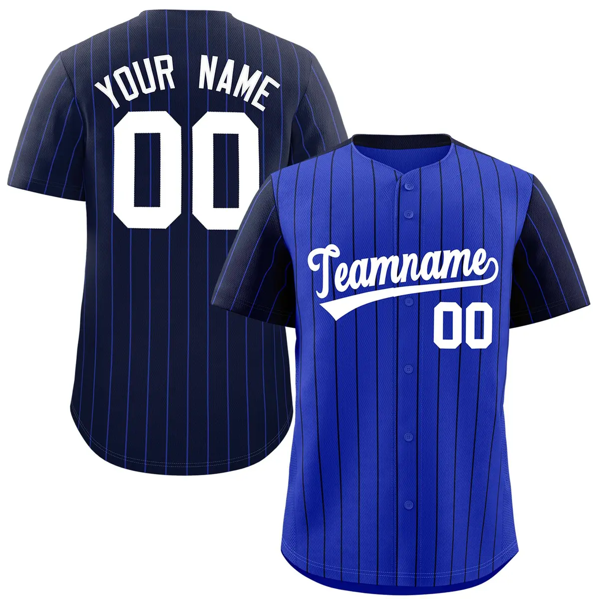 Royal Navy Pinstripe Raglan Sleeves Baseball Jersey