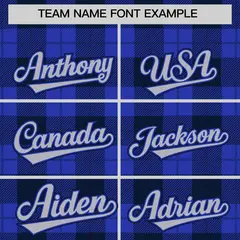 Royal Navy Plaid Authentic Baseball Jersey 3