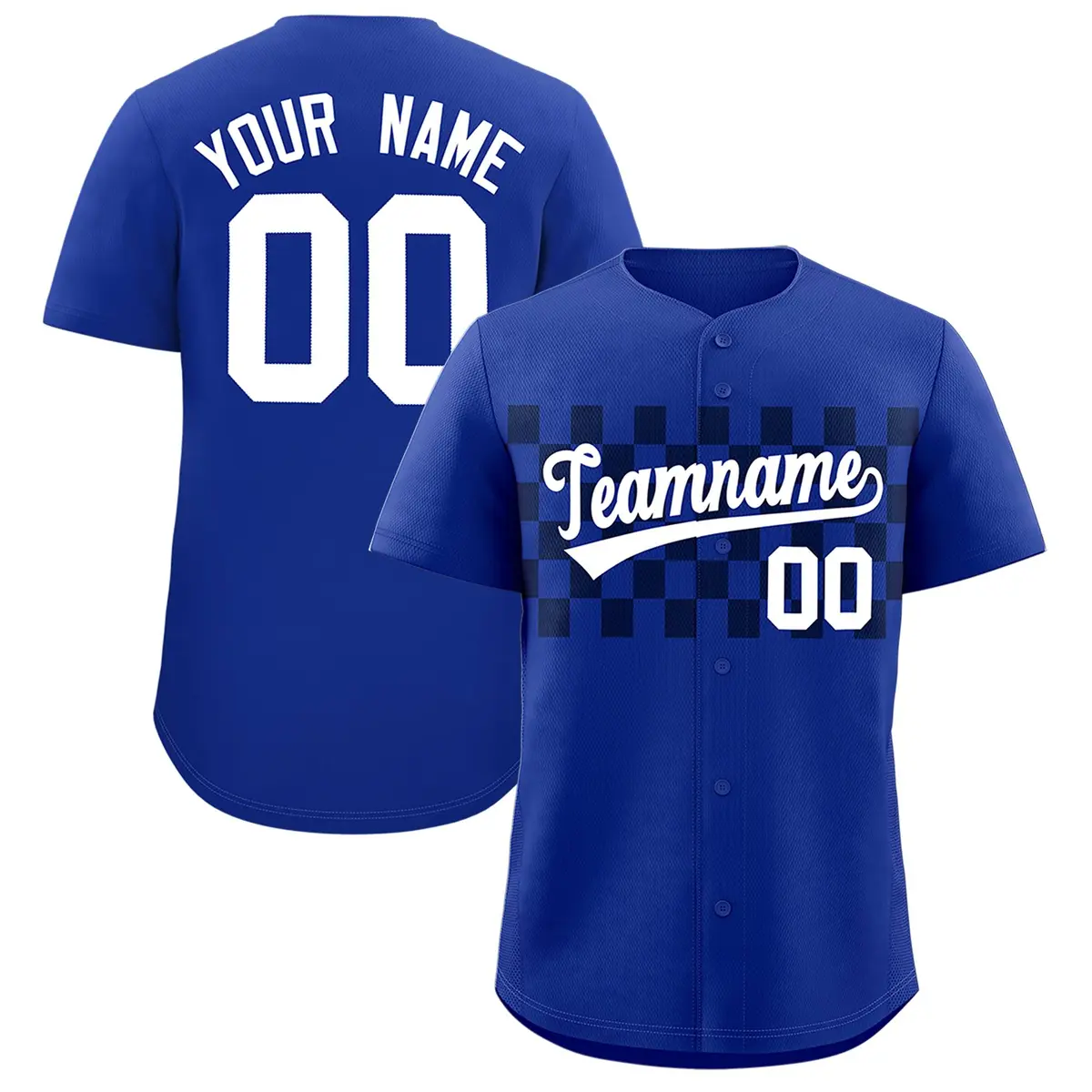 Royal Navy Plaid Fashion Authentic Baseball Jersey