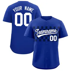 Royal Navy Plaid Fashion Authentic Baseball Jersey 1