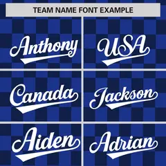 Royal Navy Plaid Fashion Authentic Baseball Jersey 3
