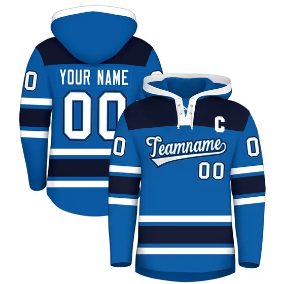 Royal Navy Raglan Lace-Up Neck Hockey Hoodie Jersey