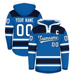 Royal Navy Raglan Lace-Up Neck Hockey Hoodie Jersey 1