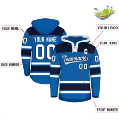 Royal Navy Raglan Lace-Up Neck Hockey Hoodie Jersey 2