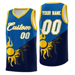 Royal Navy Sunburst Two Tone Uniform Basketball Jersey 1