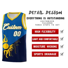 Royal Navy Sunburst Two Tone Uniform Basketball Jersey 3
