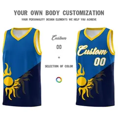 Royal Navy Sunburst Two Tone Uniform Basketball Jersey 4