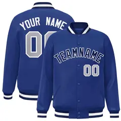 Royal Navy-White Classic Varsity Full-Snap Letterman Jacket 1