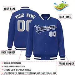 Royal Navy-White Classic Varsity Full-Snap Letterman Jacket 2