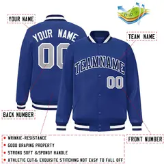Royal Navy-White Classic Varsity Full-Snap Letterman Jacket 2