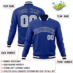 Royal Navy-White Classic Varsity Full-Snap Letterman Jacket 4
