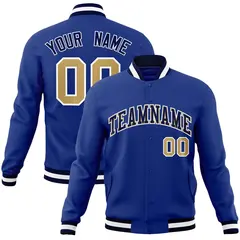 Royal Navy-White Classic Varsity Full-Snap Letterman Jacket 1