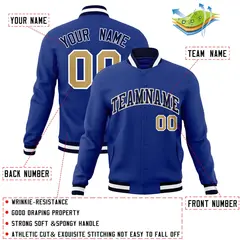 Royal Navy-White Classic Varsity Full-Snap Letterman Jacket 4