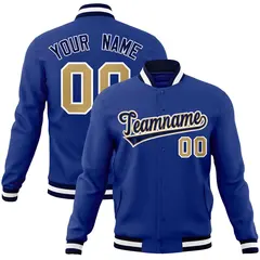 Royal Navy-White Classic Varsity Full-Snap Letterman Jacket 1