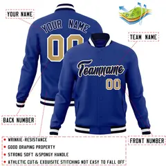 Royal Navy-White Classic Varsity Full-Snap Letterman Jacket 4