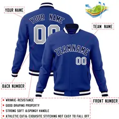 Royal Navy-White Classic Varsity Full-Snap Letterman Jacket 4