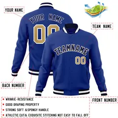 Royal Navy-White Classic Varsity Full-Snap Letterman Jacket 4