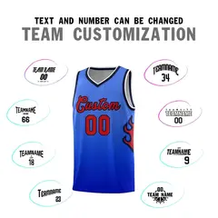 Royal Navy-White Flame Gradient Basketball Jersey 4
