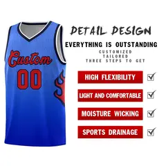Royal Navy-White Flame Gradient Basketball Jersey 5