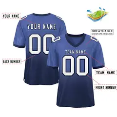 Royal Navy White-Navy Gradient Outdoor Football Jersey 2