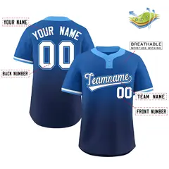 Royal Navy White-Navy Gradient Two-Button Softball Jersey 2